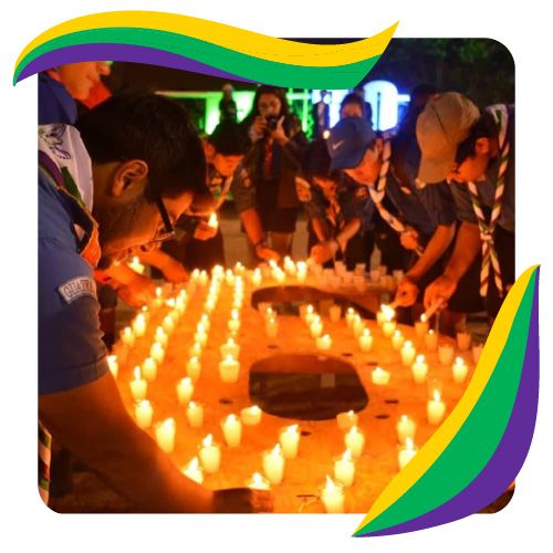 Jóvenes scout en el dia de la tierra