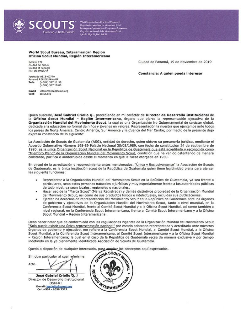 Carta Acreditación WOSM